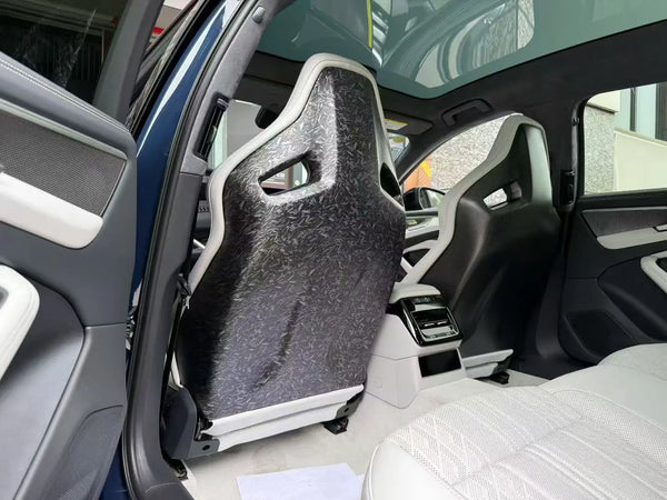 Sièges baquet sport de luxe pour voiture, avec panneau en fibre de carbone personnalisé et revêtement en cuir, version a