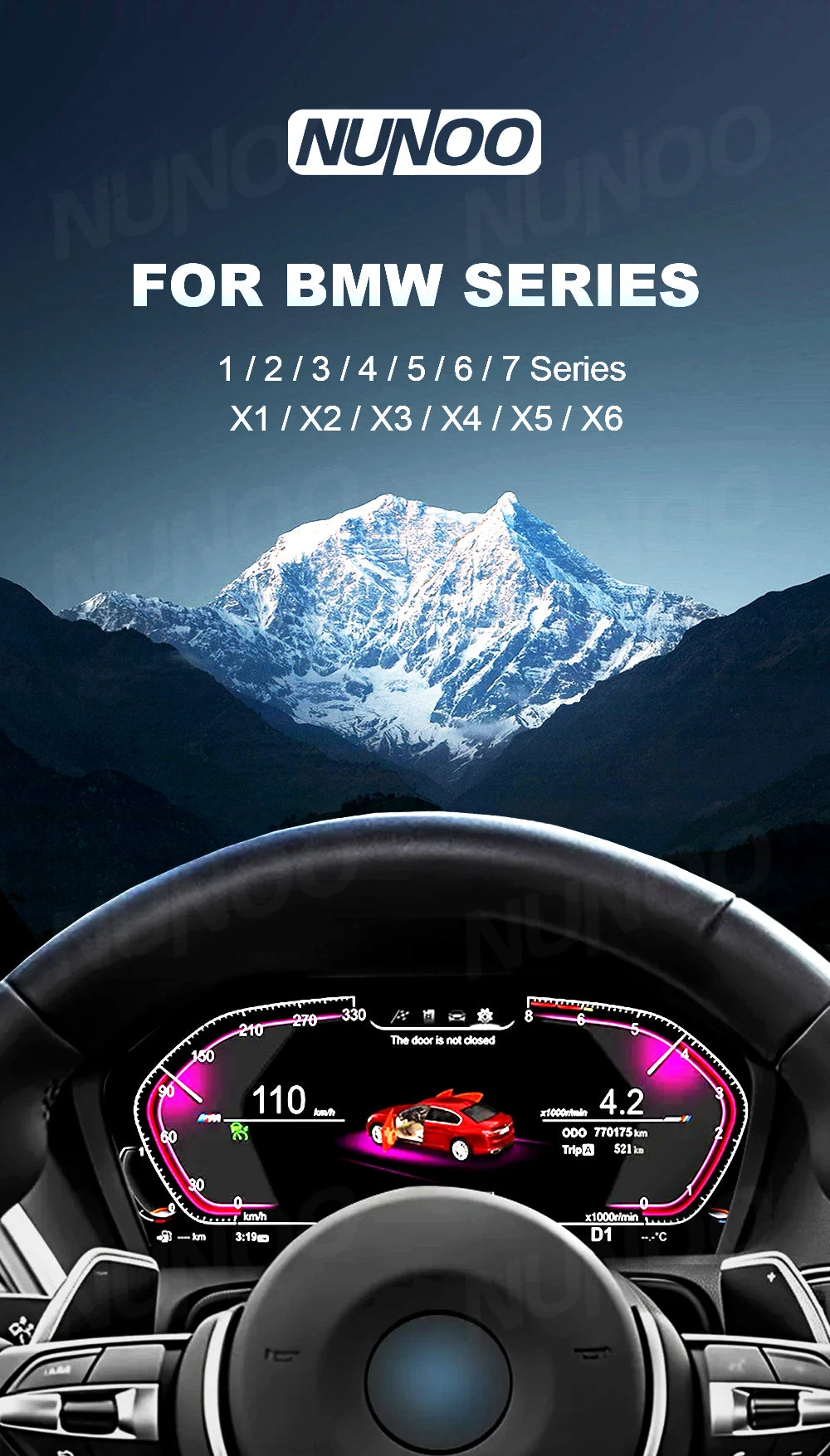 Tableau de bord numérique 2026 pour BMW Séries 1 2 3 4 5 6 7 X1 X2 X3 X4 Compteur de vitesse Panneau d'instruments F10 E90 E6