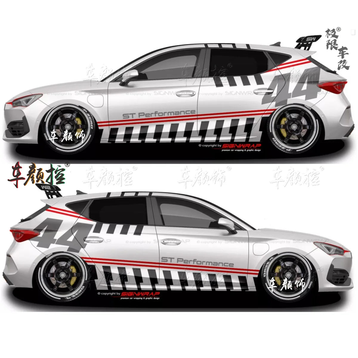 Auto Autocollants Pour Volkswagen Golf8 MK5 MK6 MK7 GTI POLO customized exterior design sporty fashionable decals Vinyl Acces