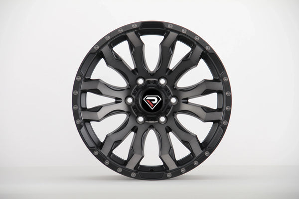 Jantes en alliage tout-terrain noires teintées 17-18 pouces 6 trous 135 139,7 mm, roues prêtes à être expédiées pour SUV d'av