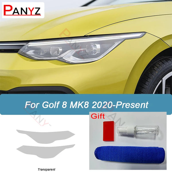 Film de protection TPU noir fumé pour lumière de sauna de voiture, teinte pour Volkswagen VW Golf 8 MK8 2020 2021, 2 pièces -