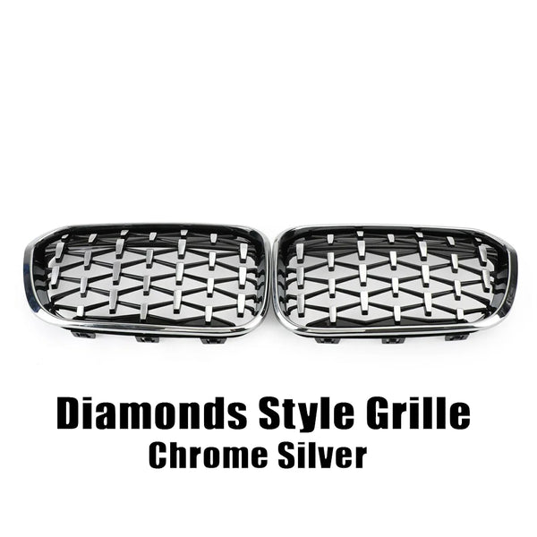 XVIP calandre de course de calandre de pare-chocs avant pour BMW série 1 F20 F21 2015-2019 Grilles noires brillantes à Double