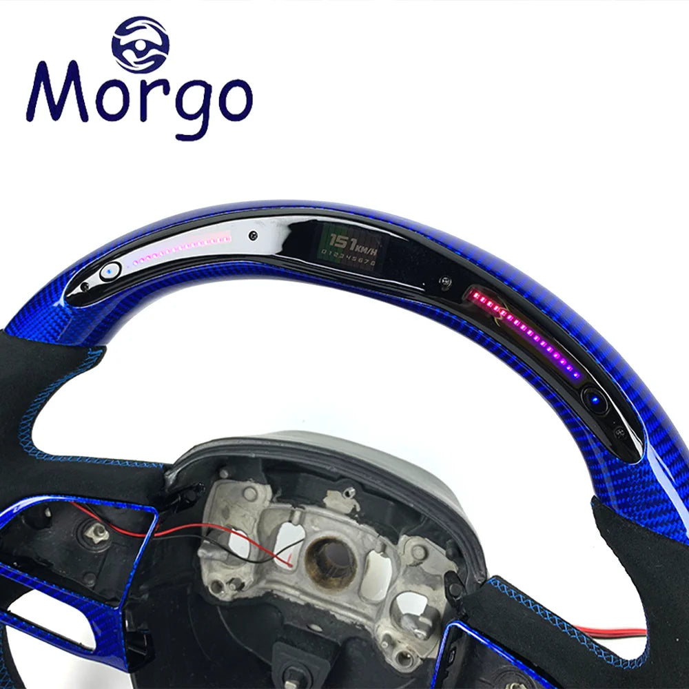 Volant en fibre de carbone avec affichage LED RPM pour Dodge Charger, Challenger et Hellcat, personnalisable
