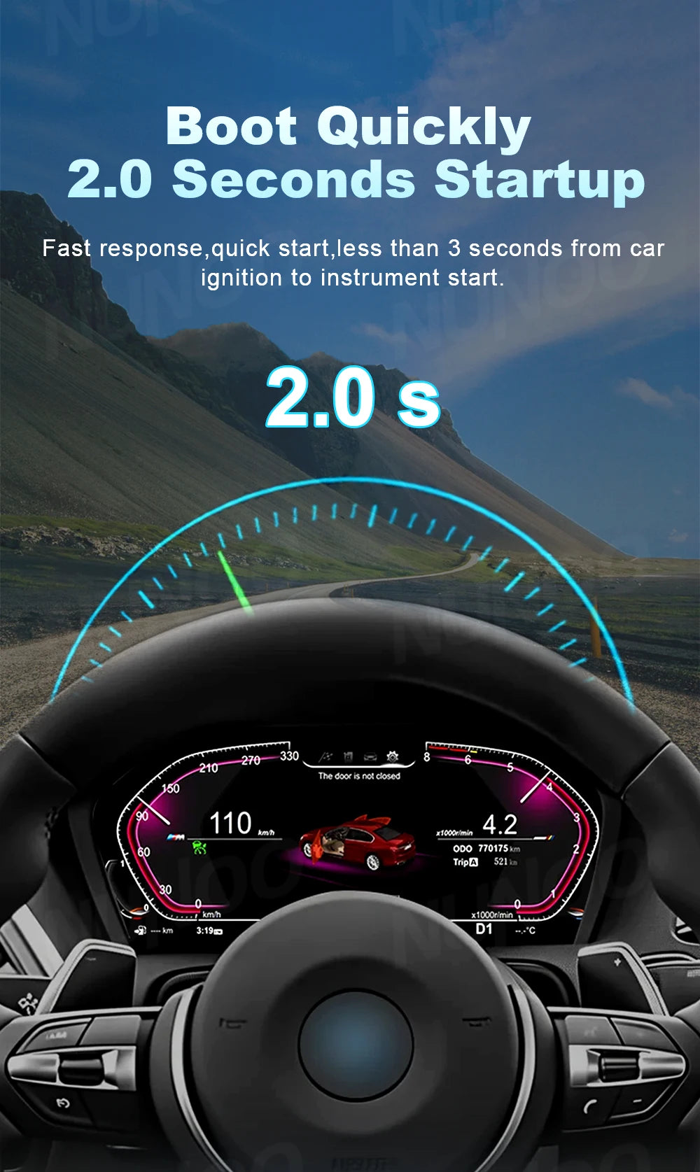 Tableau de bord numérique 2026 pour BMW Séries 1 2 3 4 5 6 7 X1 X2 X3 X4 Compteur de vitesse Panneau d'instruments F10 E90 E6