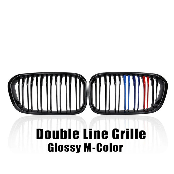 XVIP calandre de course de calandre de pare-chocs avant pour BMW série 1 F20 F21 2015-2019 Grilles noires brillantes à Double
