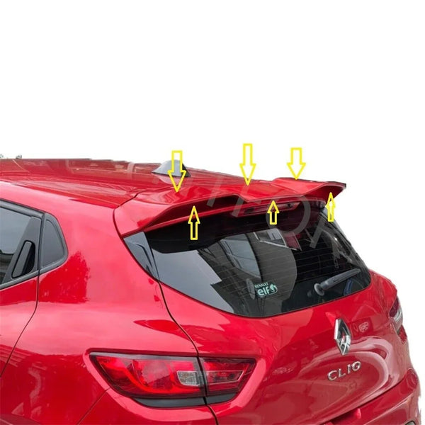 Becquet de haute qualité en Fiber de carbone / FRP, kit de carrosserie d'aile arrière de toit pour Renault Clio hayon 2013 - 