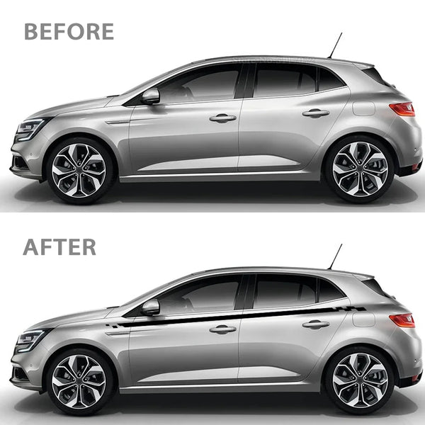 Autocollant graphique de course à rayures pour porte latérale de voiture, autocollant pour Renault Megane 2 3 4 RS Grandtoure