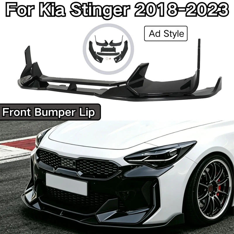 Lame de Pare-Chocs Avant Noire pour Kia Stinger 2018–2023 – Carrosserie & style | OURANE.COM