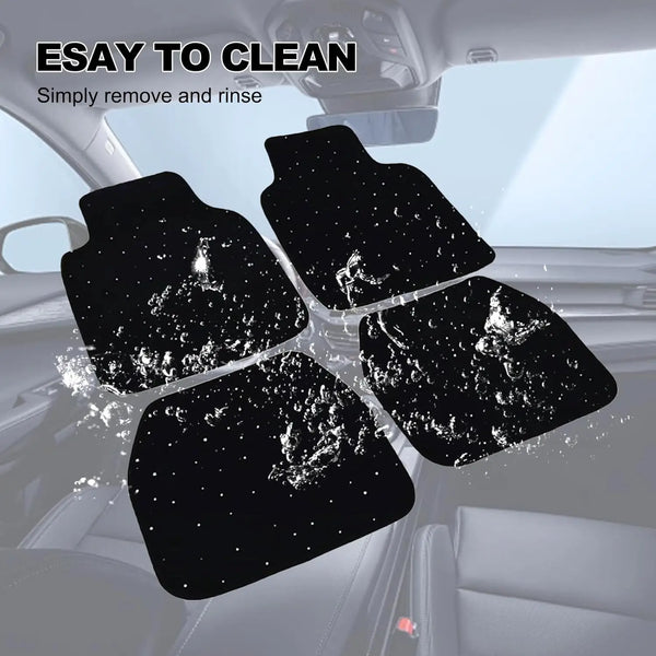 4 tapis de sol Starlight, tapis de voiture à LED, tapis lumineux au design ciel étoilé, tapis Starlight universels antidérapa