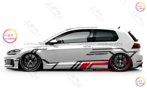 Autocollants sport en vinyle pour Volkswagen Golf 7, Golf 8 GTI et Polo — vue 7