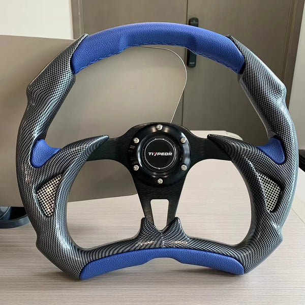 Volant de course TIYPEOR de type D compatible avec Toyota, Honda, Volkswagen - Volant de jeu pour une conduite améliorée - OU