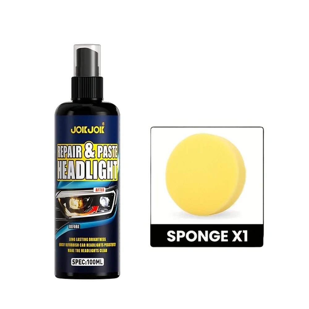 Spray de restauration de phares de voiture, 100ml, réparation et polissage efficaces, clarté longue durée, idéal pour l'éclairage automobile