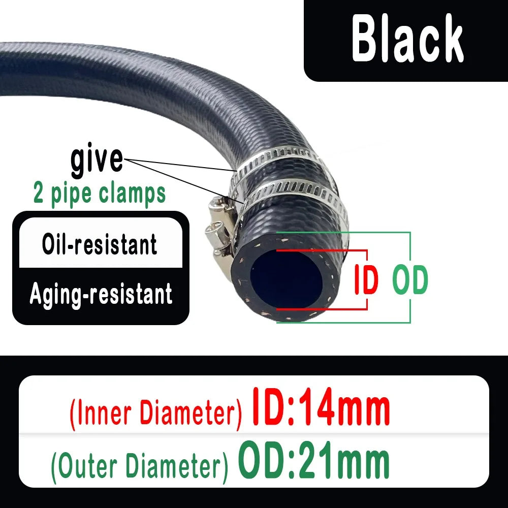 New Multifunctional Auto Durites de Carburant ID 4 5 6 8 10 12 14mm avec Pipe Clamp NBR Oil Resistant Hose Oil Pipe – Admissi