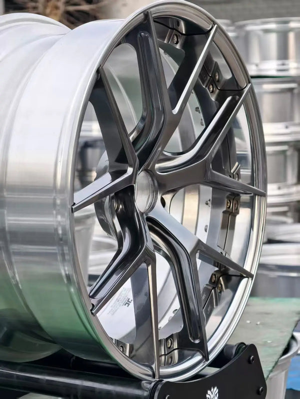 Jantes en aluminium forgé monobloc standard JWL noir brillant de 17 à 21 pouces, 5x100 5x112 5x114.3 5x120, jantes unive