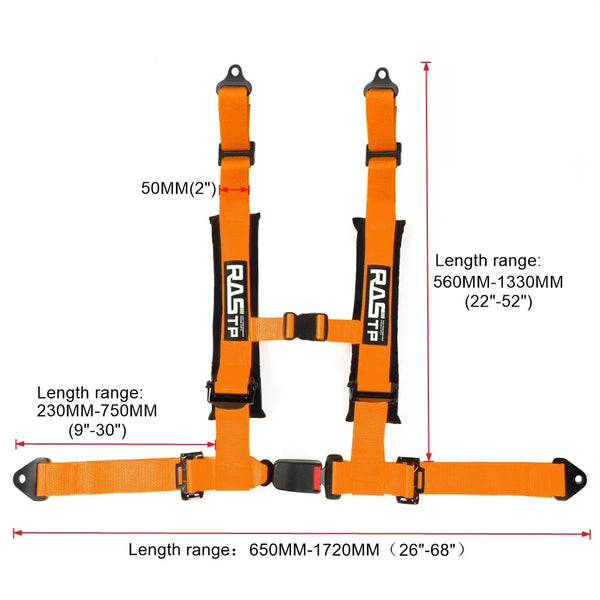 ZSRacing 2” Four Point libération rapide Bolt montage siège baquet sport ceinture haute qualité Strap nylon Sponge Belts harnais de sécurité BAG091 — OURANE