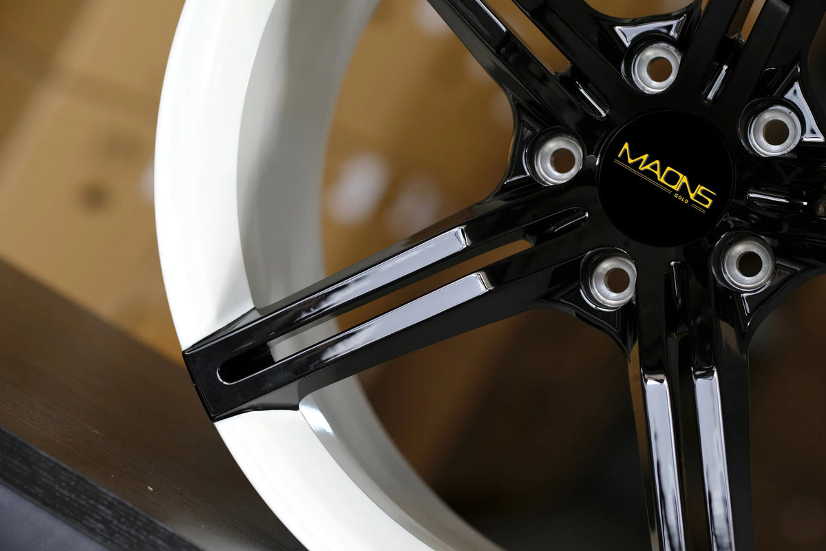 Jantes Forgées Bicolores Noir/Blanc Porsche 5x130 – 19 à 21 Pouces — vue 4