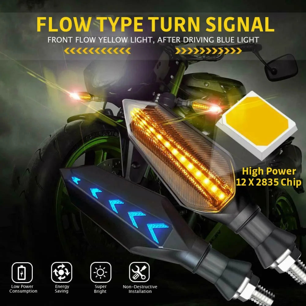 Moto LED Turn Signal Éclairages Double Side Flowing Flash Indicator Éclairages Amber Flash Lamps For Honda CBR600RR CB1000R –