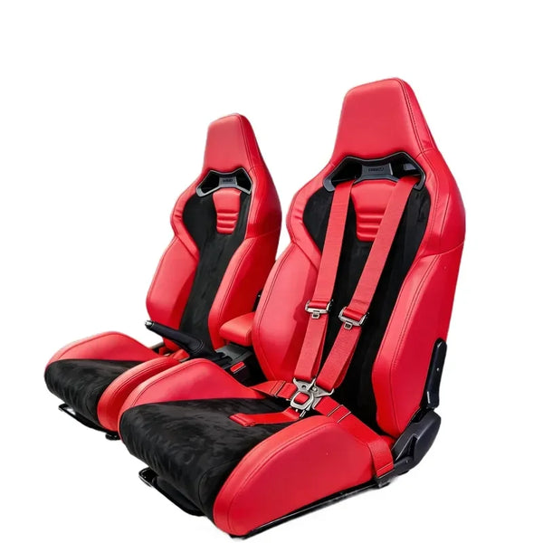 Siège de course sport en cuir suédé, moderne et universel, avec réglage rapide et kit de rails