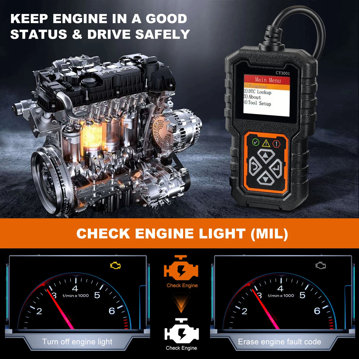 Lecteur de diagnostic automobile OBD CY3001 — vue 6