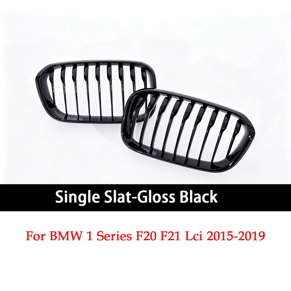 Calandre de calandre double / simple pour BMW Série 1 F20 F21 LCI 2015-2019 Noir brillant Mat Carbone Couleur M Diamant - OUR