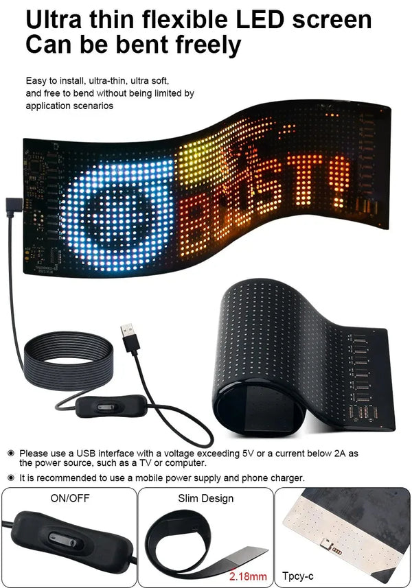 Lumière LED multifonctionnelle yeux du diable lumineux pour pare-brise de voiture, affichage LED à défilement Flexible et pro