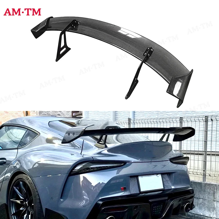 Aileron arrière pour Toyota GR Supra A90 et A91 (MK5) en fibre de carbone, carbone forgé ou FRP, style racing
