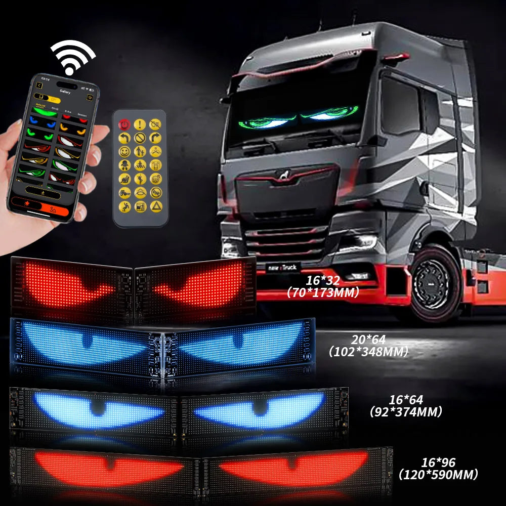 1/2PCS Devil Eyes Éclairage USB-Powered LED Matrix Panel DIY Programmable Flexible LED Screen avec Contrôle par Application f