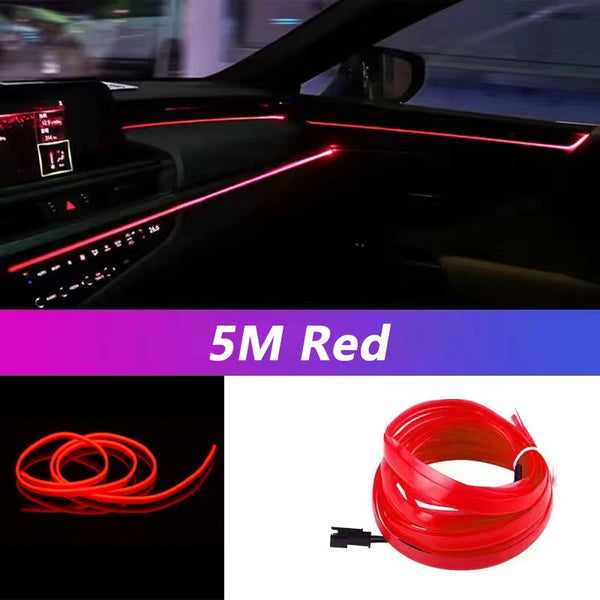 Bande lumineuse LED pour intérieur de voiture, néon, câblage EL, lampe décorative pour automobile, bricolage, lumière ambiant