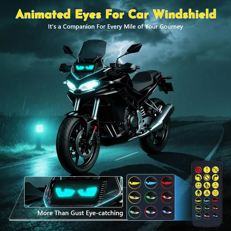 Panneau LED Animé Devil Eyes USB pour Pare-Brise – Éclairage LED | OURANE.COM