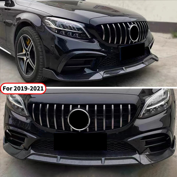 Style BRABOS pour Mercedes Benz C W205 2014-2021, protection de pare-chocs avant aspect fibre de carbone, type C180 C200 C260