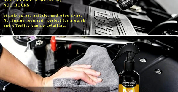 Nettoyant moteur Hydroshine : Décontamination puissante pour le compartiment moteur de la voiture, outil de nettoyage, spray 