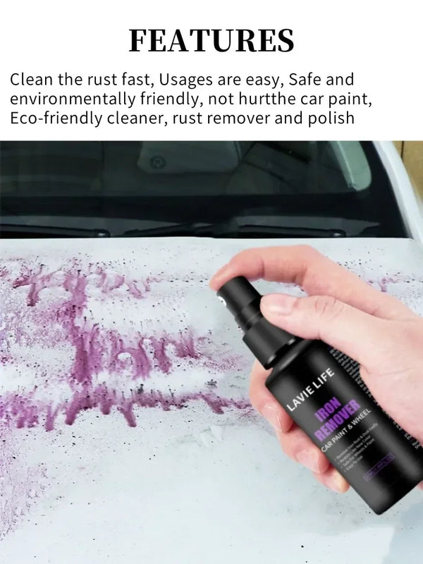 Spray professionnel décapant de rouille pour jantes, nettoyant efficace pour rouille et poussière, liquide d'entretien pour d