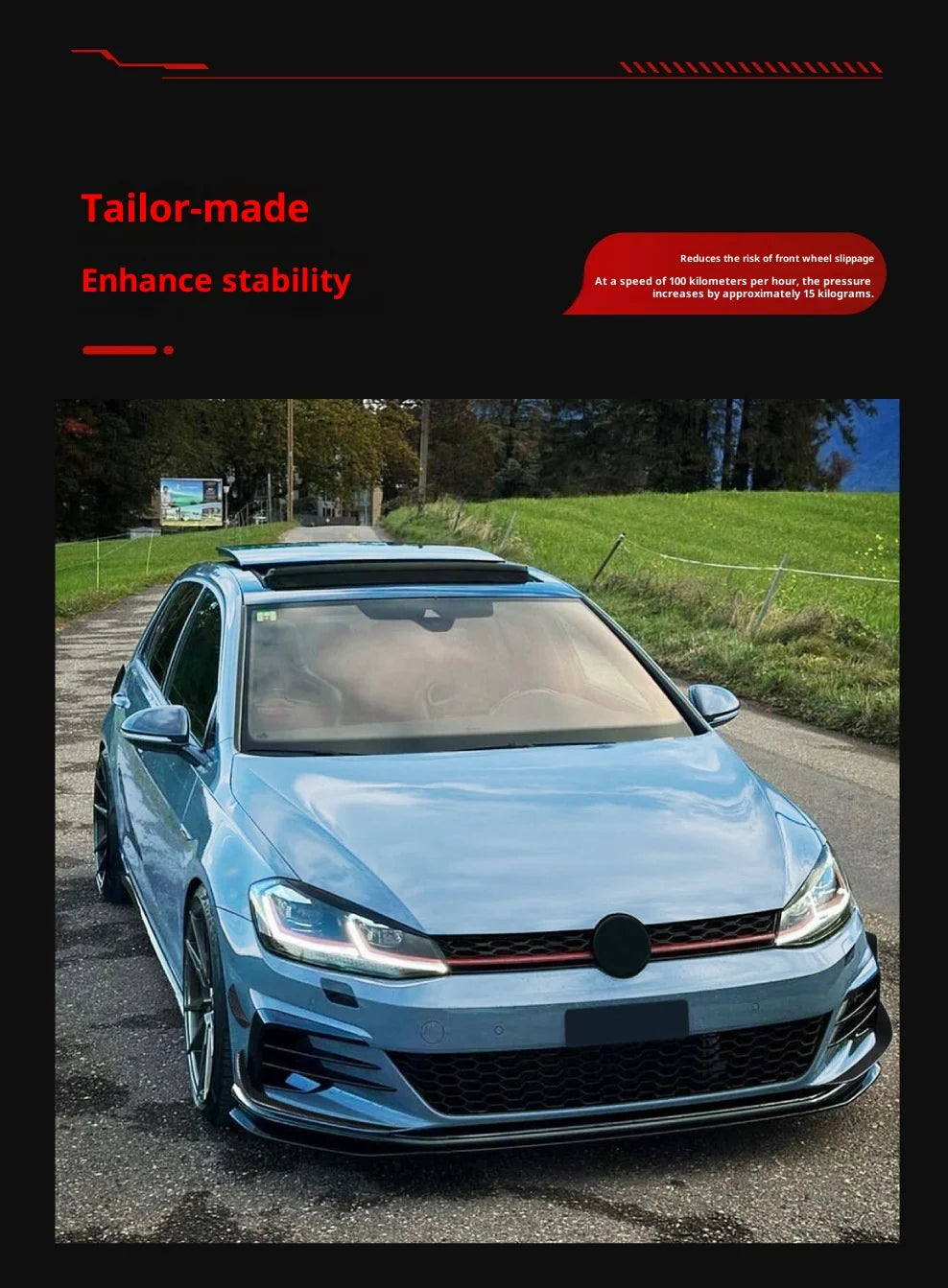 Autocollant de modification de calandre avant pour Volkswagen Golf 7.5 High 7.5 GTI 2017-2019 - OURANE.COM