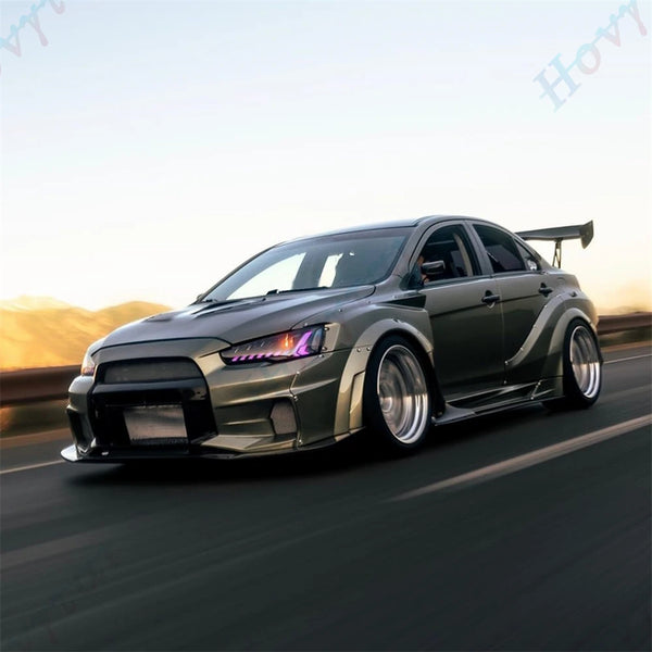 Paire de phares LED projecteur pour Mitsubishi Lancer EVO X 10e génération 2008-2020, animation dynamique