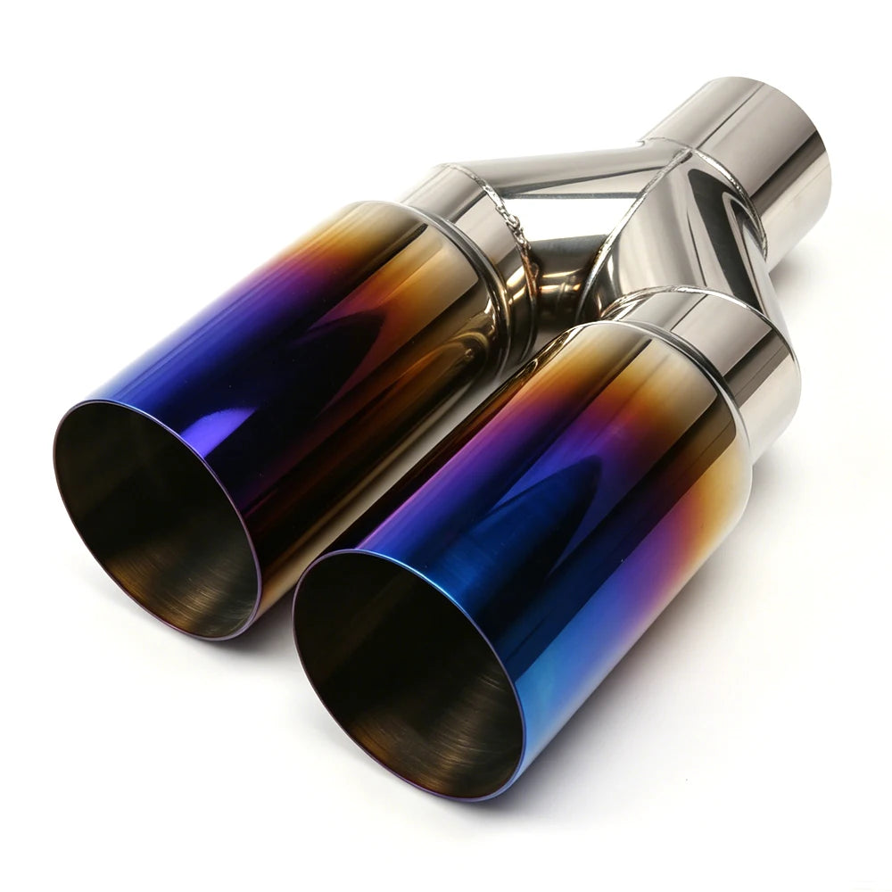 Embout d’Échappement Universel Inox Double Sortie 63–76 mm – Échappement | OURANE.COM