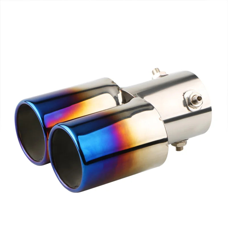 Embout d’Échappement Double Sortie Chromé Inox 63 mm – Échappement | OURANE.COM