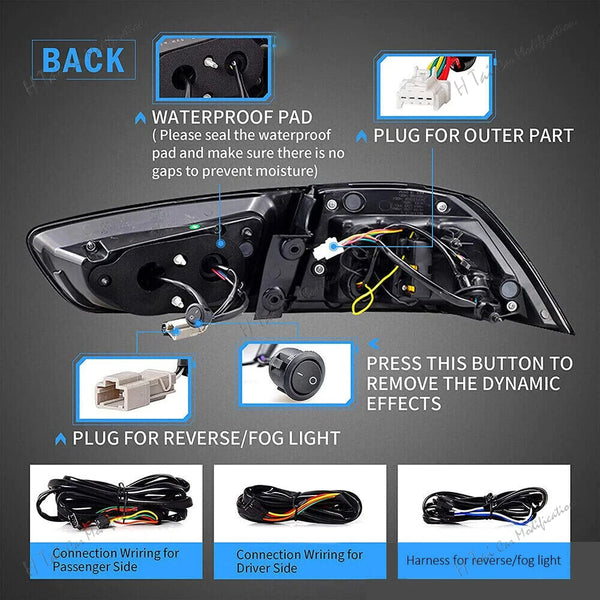 Paire de feux arrière LED pour Mitsubishi Lancer EVO X 2008-2018, clignotants dynamiques