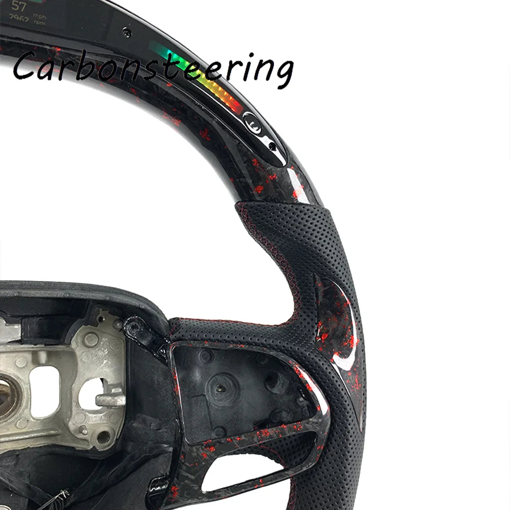 Volant en fibre de carbone forgée pour Dodge Charger et Challenger 2015+ SRT Hellcat Scat Pack, style course