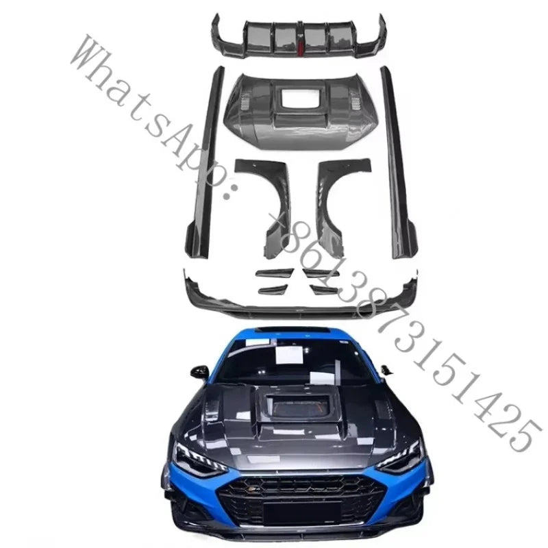 Kit carrosserie en fibre de carbone style CMST pour Audi A4, A4L et S4, 2020–2023
