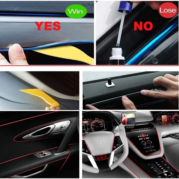 Bande lumineuse LED pour intérieur de voiture, néon, câblage EL, lampe décorative pour automobile, bricolage, lumière ambiant