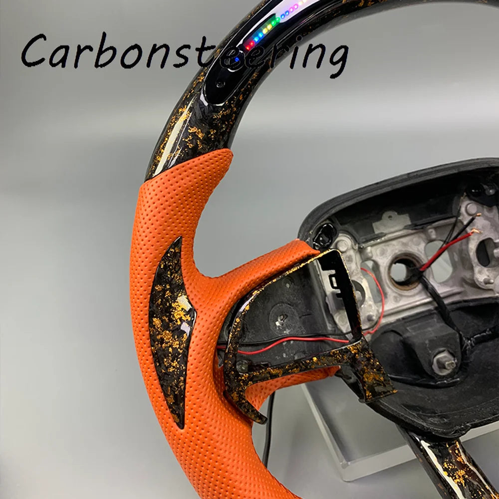 Volant en fibre de carbone forgée sur mesure pour Dodge Charger, Challenger et Hellcat SRT, avec palettes en option
