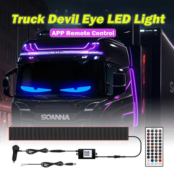Panneau lumineux LED à pixels pour voiture et camion, effet œil de démon, télécommande, éclairage souple pliable, panneau dér