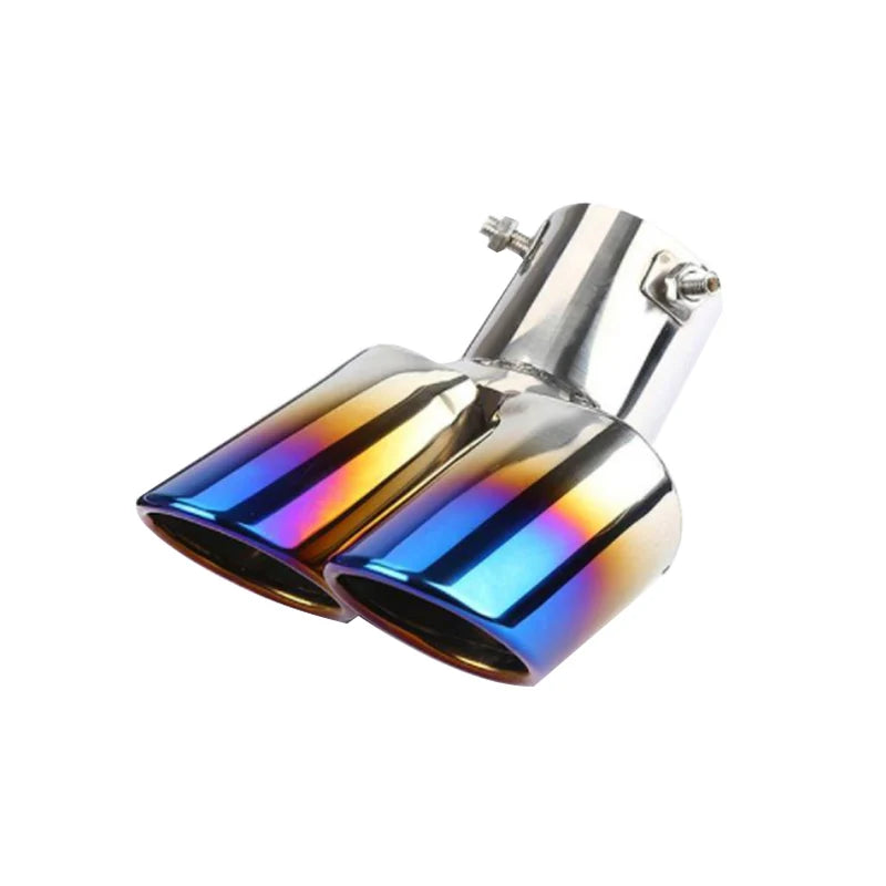 Embout d’Échappement Double Sortie Chromé Inox 63 mm – Échappement | OURANE.COM