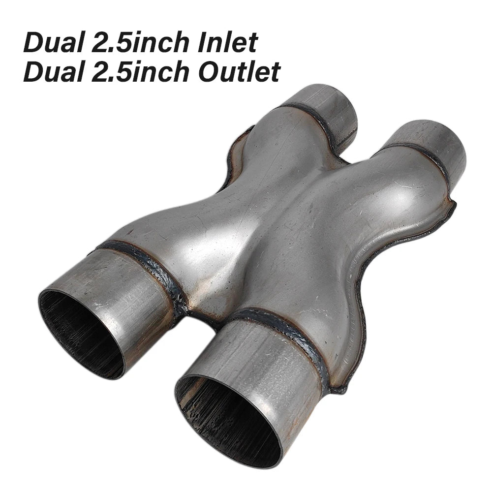 Tube X-Pipe Universel Double Échappement 2,25 / 2,5 pouces – Échappement auto OURANE.COM