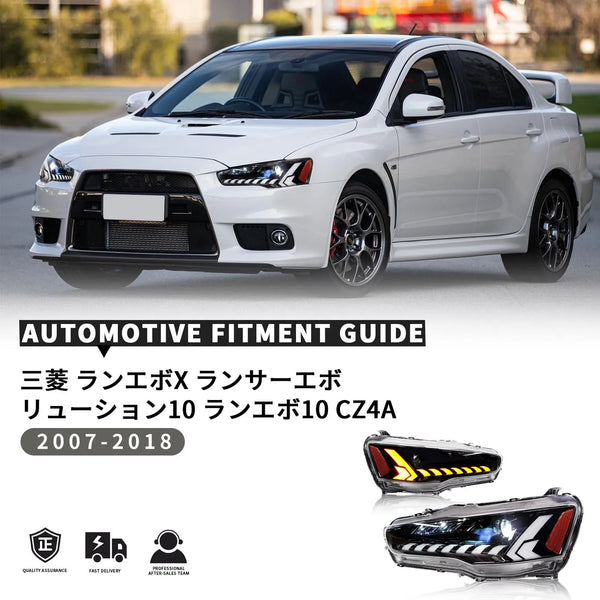 Paire de phares LED projecteur pour Mitsubishi Lancer EVO X 10e génération 2008-2020, animation dynamique