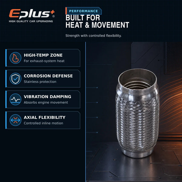 Tuyau d'échappement universel en maille tressée pour automobile, soufflet flexible en acier inoxydable tressé pour remplaceme