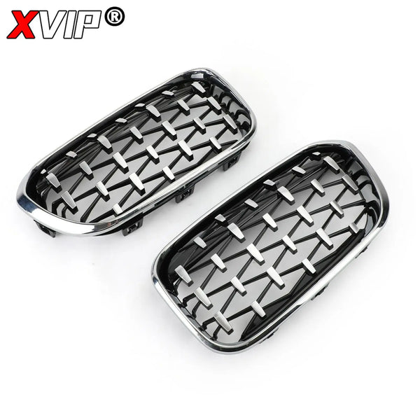 XVIP calandre de course de calandre de pare-chocs avant pour BMW série 1 F20 F21 2015-2019 Grilles noires brillantes à Double