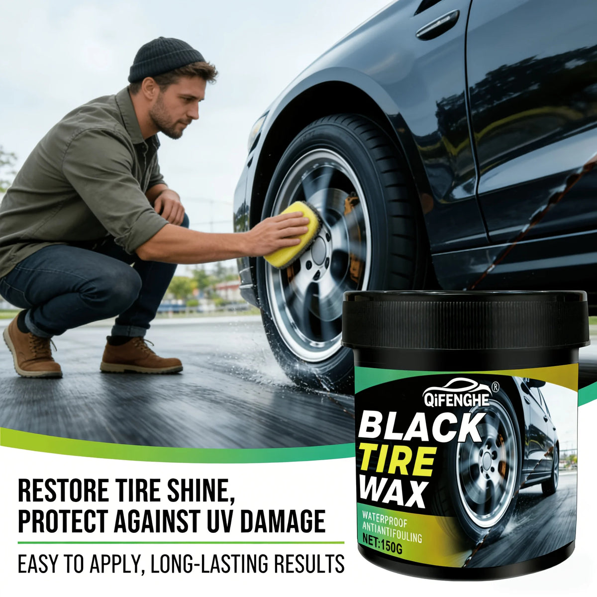 Cire Noire Rénovatrice pour Pneus avec Éponge – Roues & freinage | OURANE.COM