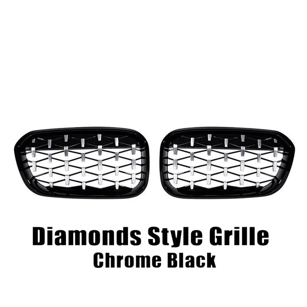 XVIP calandre de course de calandre de pare-chocs avant pour BMW série 1 F20 F21 2015-2019 Grilles noires brillantes à Double