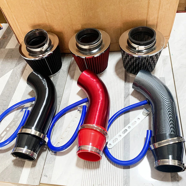 Kit de filtre à air froid à haut débit universel 76 mm (3 pouces) pour voiture modifiée, avec tuyau d'admission en aluminium,
